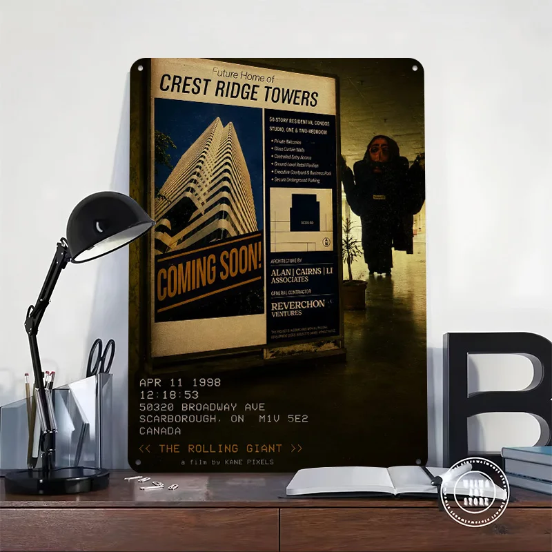 The Rolling Giant Kane Pixels 3D Texture Printed Poster Custom Vintage Metal Tin Plate Sign for Wall Art Article Decoration Room