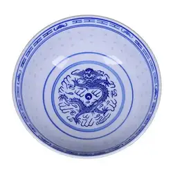 Blue And White Ceramic Tableware Porcelain Ramen Soup Bowl Rice Bowl Dragon Pattern Vintage Dinnerware