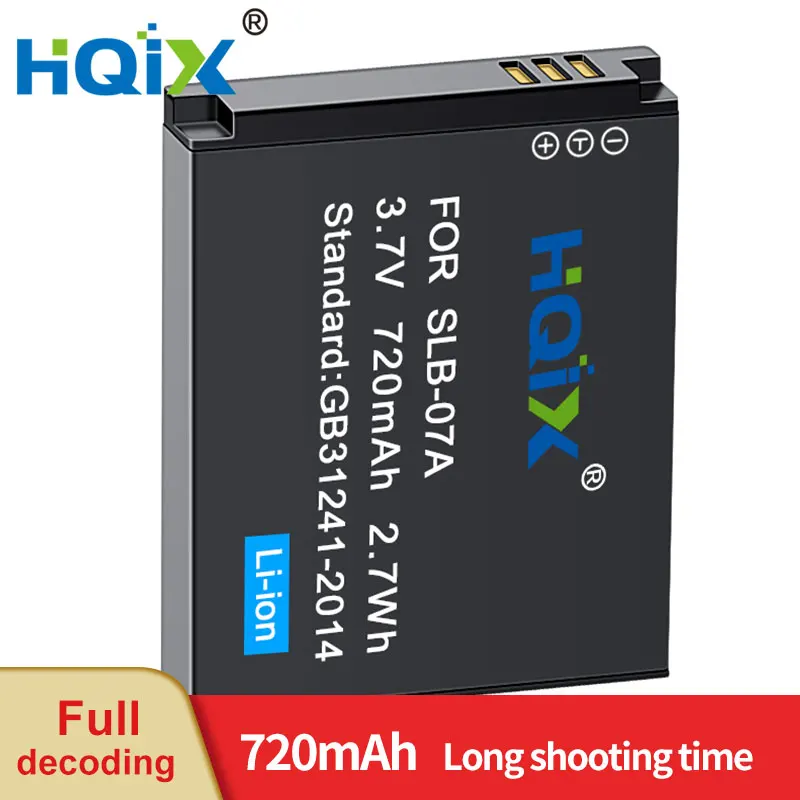 HQIX for Samsung ST45 ST50 ST550 ST500 ST600 TL100 TL210 TL225 PL150 TL220 Camera SLB-07A Charger Battery