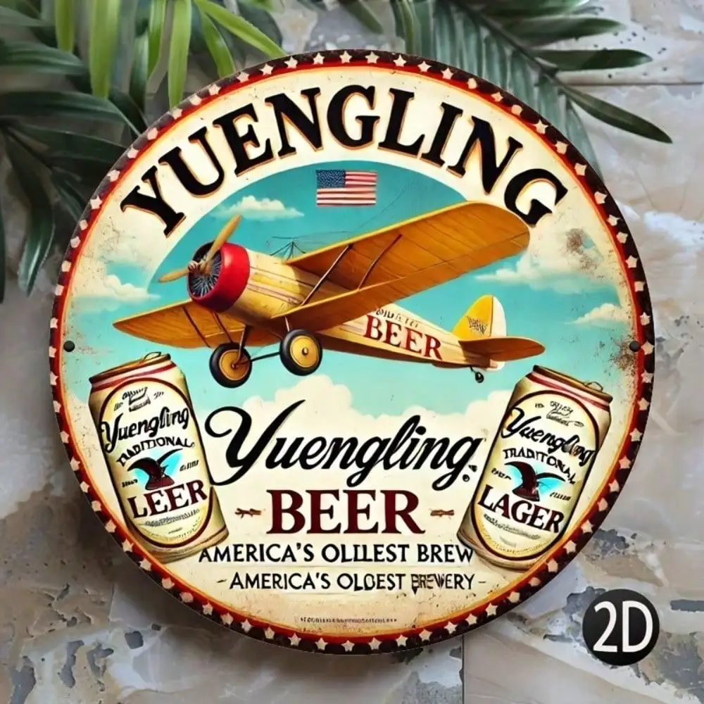 Yuengling Bier Vintage Metall-Blechschild 8x8 Zoll Rustikale Aluminium-Wandkunst für Zuhause Bar Pub Männerhöhle Dekoration