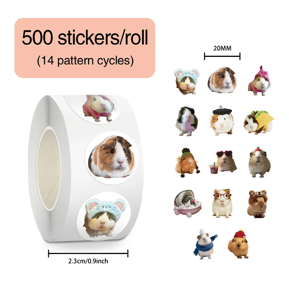 500 Stück Niedliche Meerschweinchen-Graffiti-Aufkleber Exquisite Modische DIY-Spielzeuge für Flaschen Reisetaschen Ästhetische Aufkleber Kreatives Geschenk