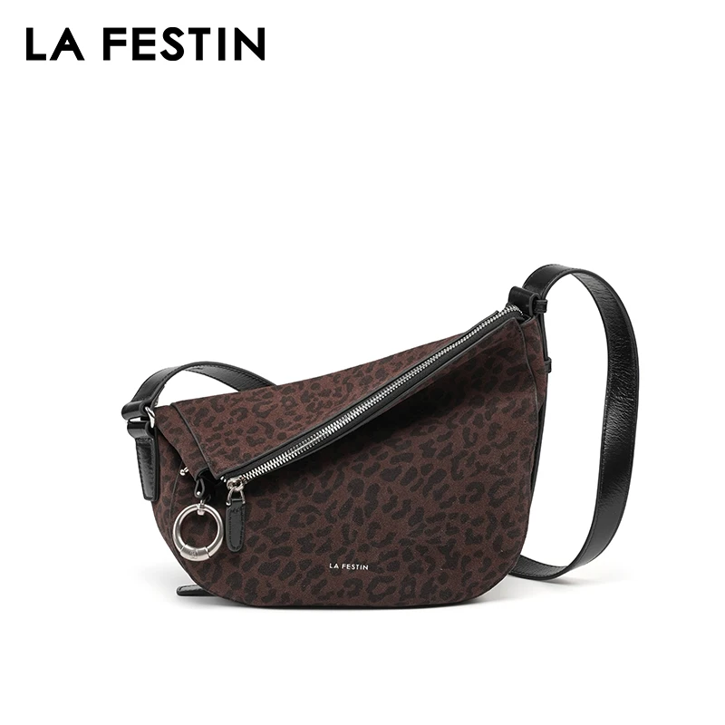 LA FESTIN New Suede Bag Fashion Shoulder Bag Crossbody Bag Luxury Brand Bag Leather Bag Women's bags Handbag Leopard Print Bag