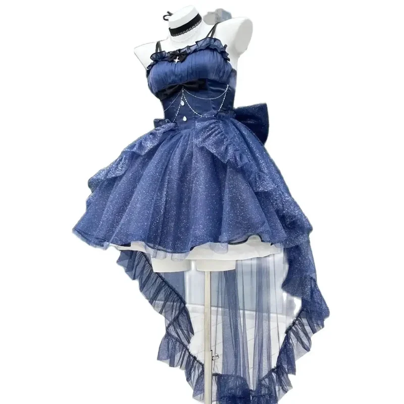 MN1 Japan Lolita Blue Princess Feeling Light Gift Princess Lolita Dress Cute Women Trail Heavy Industry Pengpeng Lady Vestid9*Jy
