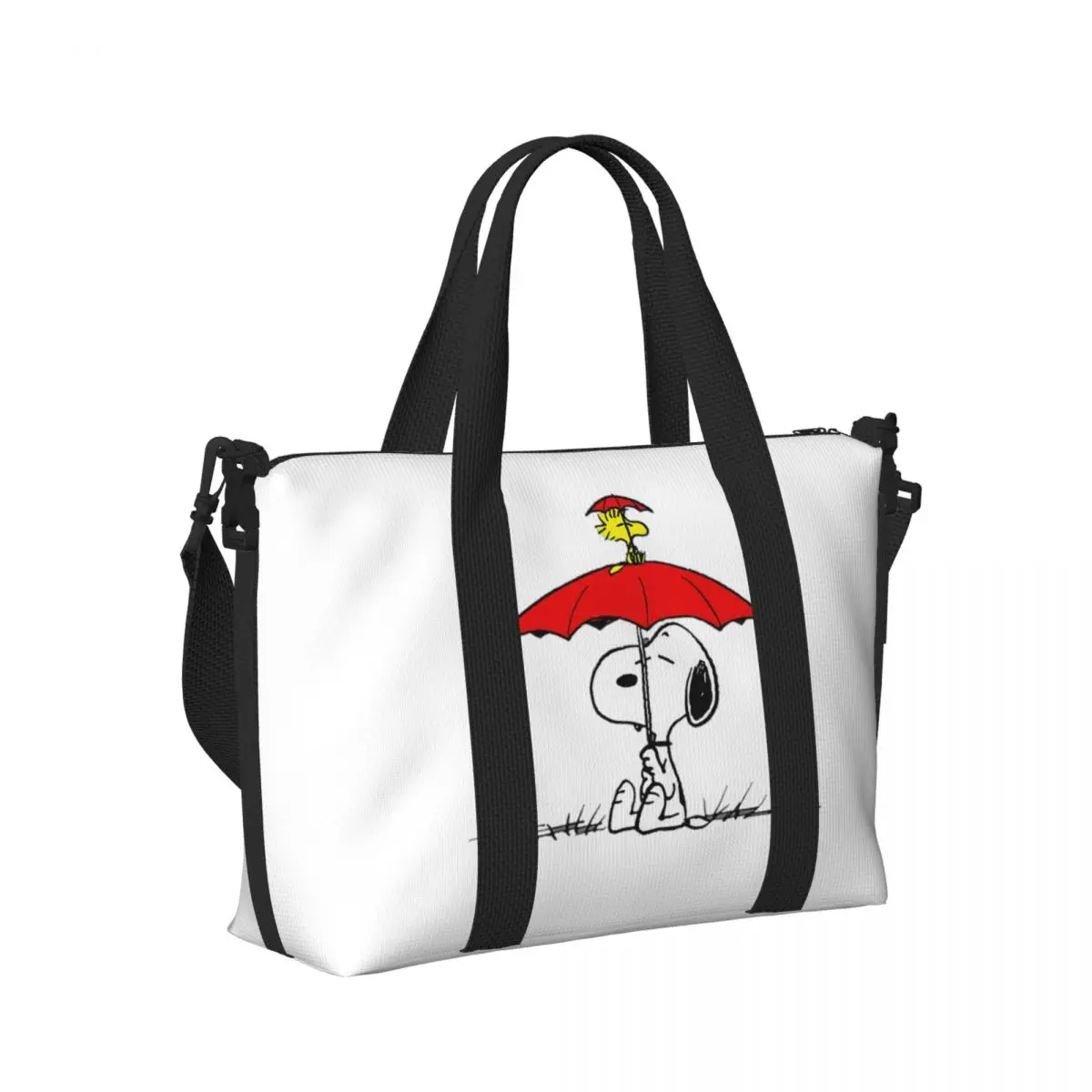 Custom Large Snoopys Dog Umbrella Tote Bag for Women Shopper Shoulder Gym Beach Travel Bag