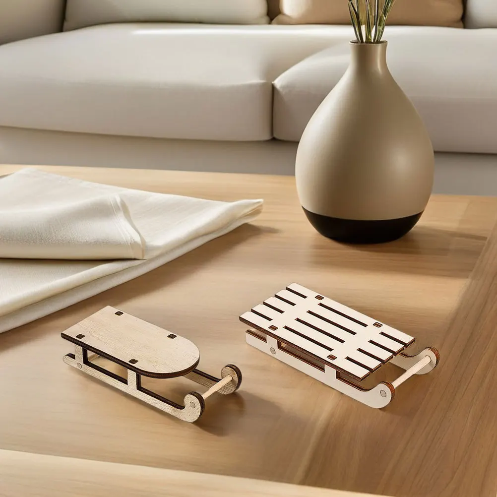 

15 Pcs Christmas Decorations Tree Hanging Crafts Sleigh Sled Ornaments DIY Sleighs Blank