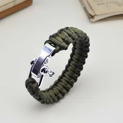 VOQ Outdoor Sports Climbing Mens Bracelet Adjustable Buckle Paracord Survival Bracelet Handmade Creative Jewelry Gifts
