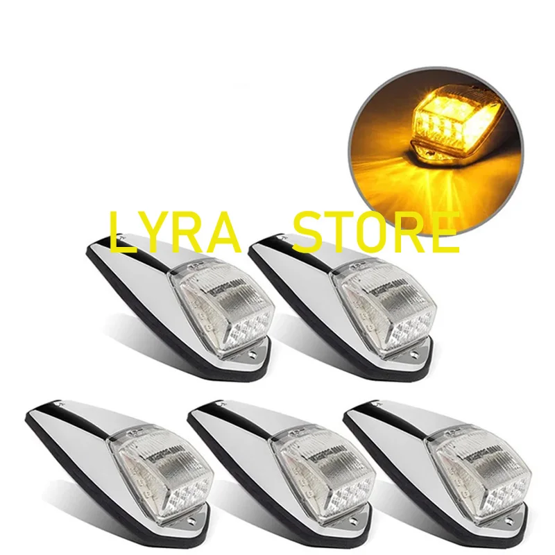 5 PCS 17 Led Cab Light Truck Warning Lamp For Trailer Lorry Heavy Duty Trucks