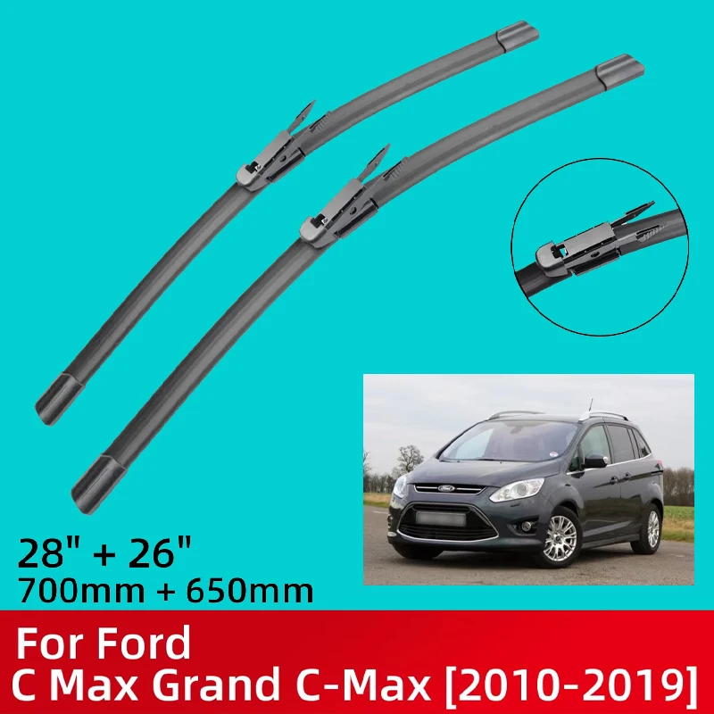 

Front Wiper Blades For Ford C Max Grand C-Max 2010-2019 2011 2012 2013 2014 2015 2016 2017 Windshield Windscreen Window 28"+26"
