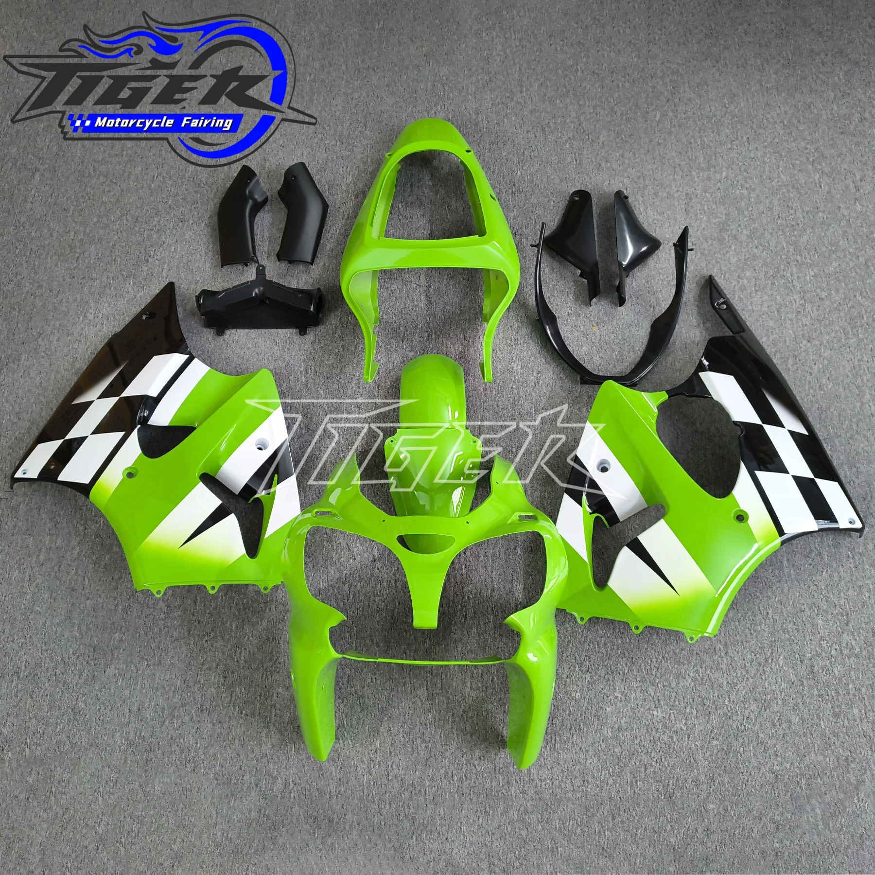 Plastic Fairings For Kawasaki ZX6r 2000 - 2002 Green Black Body Kits for Kawasaki ZX6r 2001 Fairing 636 ZX-6r 00 01 02