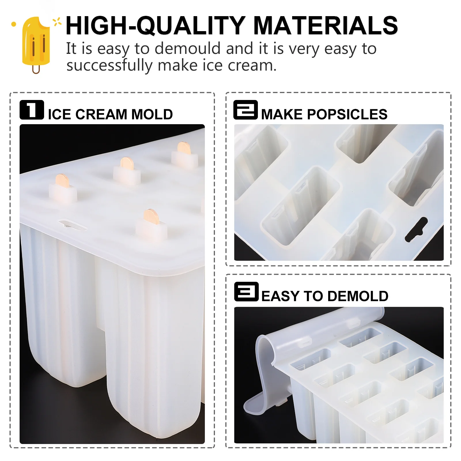 

Assorted Color DIY Popsicle Ice Cream Mold Plastic Popsicle Maker Easy to Clean Reusable Ice Cream Making Mold Gift