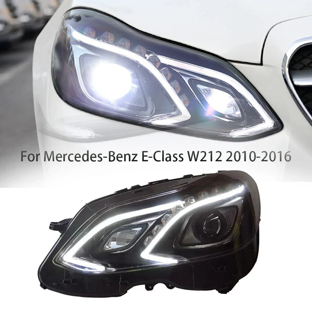 

Автомобильные светодиодные фары для Benz W212 2010-2016, аксессуары E200 E300 E260 W212, галогенные модифицированные светодиодные DRL, Стайлинг, передний фонарь в сборе