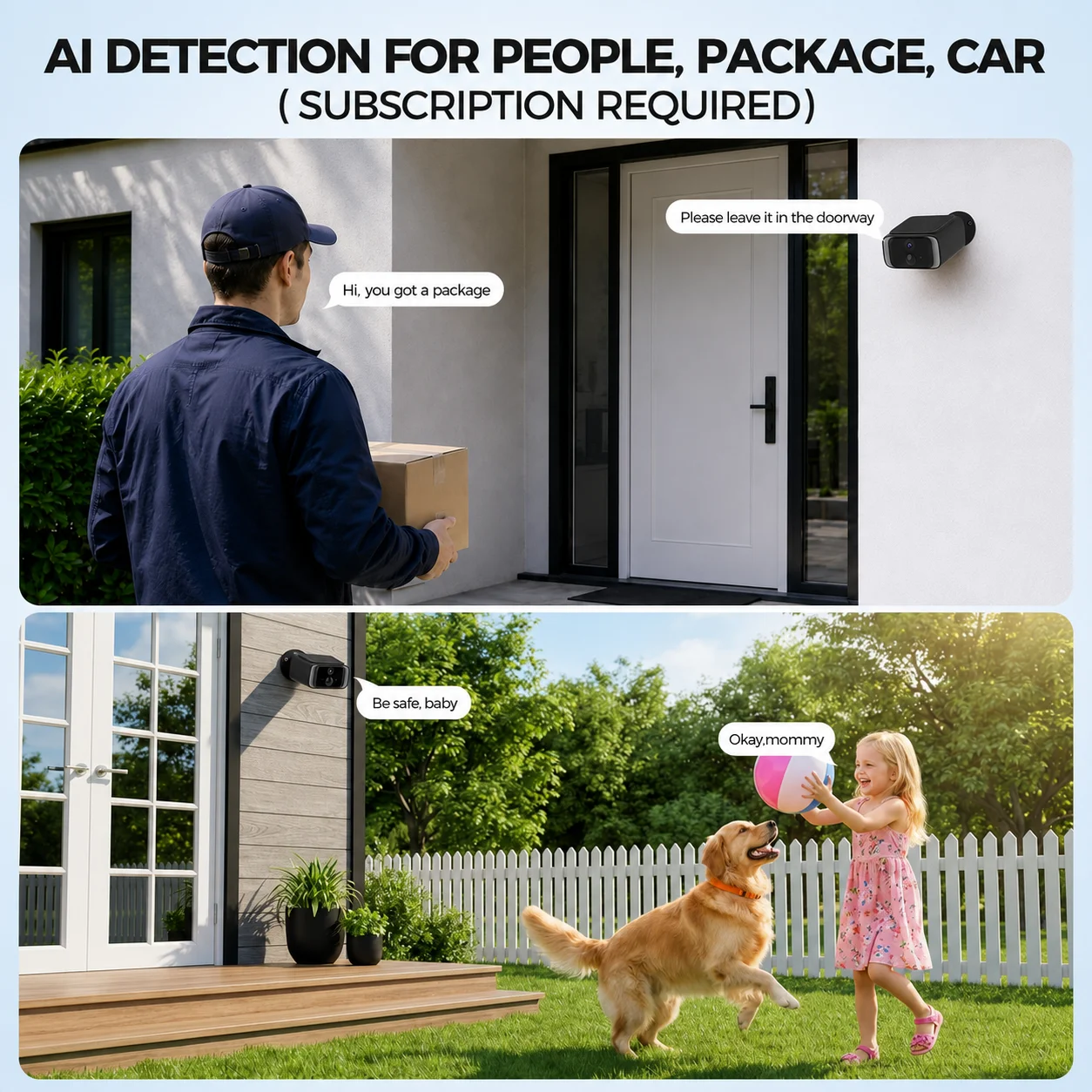 2.5K Outdoor Solar Camera Wireless Cam 5G WIFI Ultra Standby Time PIR Motion Light Color Night Vision Two-Way Audio Battery Cam