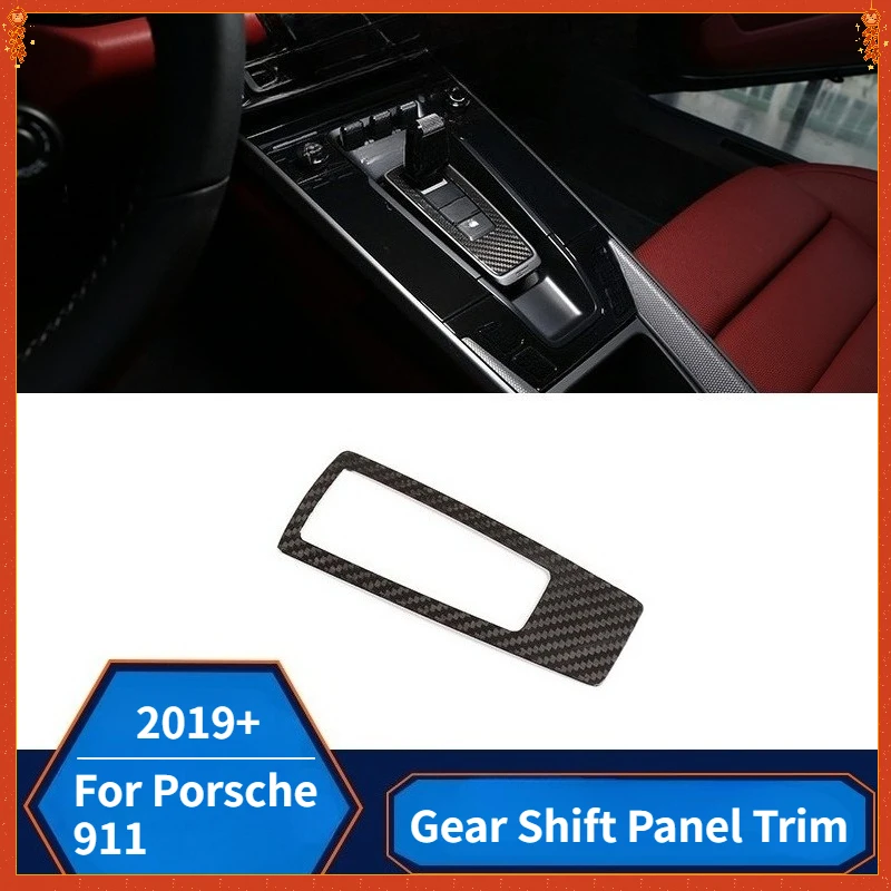 

Для Porsche 911: Декоративная накладка на центральную консоль и панель переключения передач из настоящего сухого карбона (2019+), аксессуары для модификации интерьера