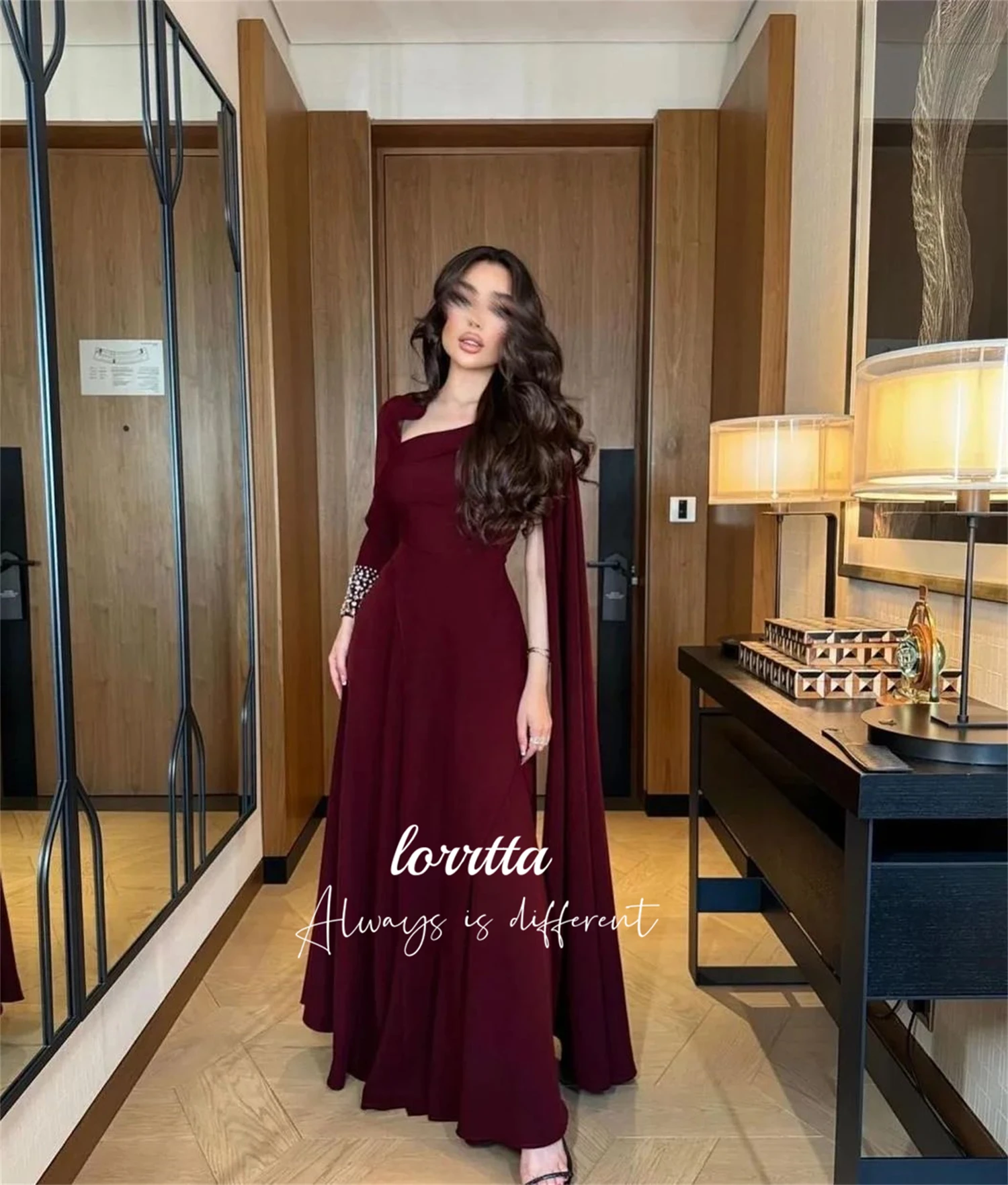 Grace Luxurious Evening Dress Rhinestone Decoration Deep Customized Elegant Long Woman Party Dresses Prom Wedding فساتين سهرة