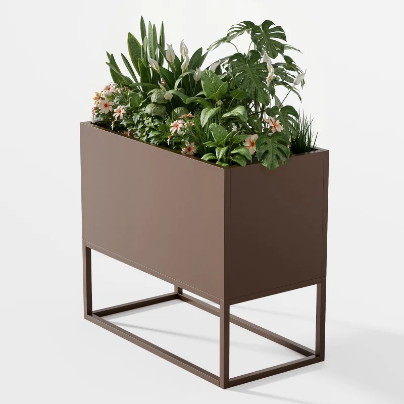 

Large 36*18*18 Inch Metal Rectangular Planter with Shelves and Drainage Holes Indoor and Outdoor Garden Use Shipping from USA
