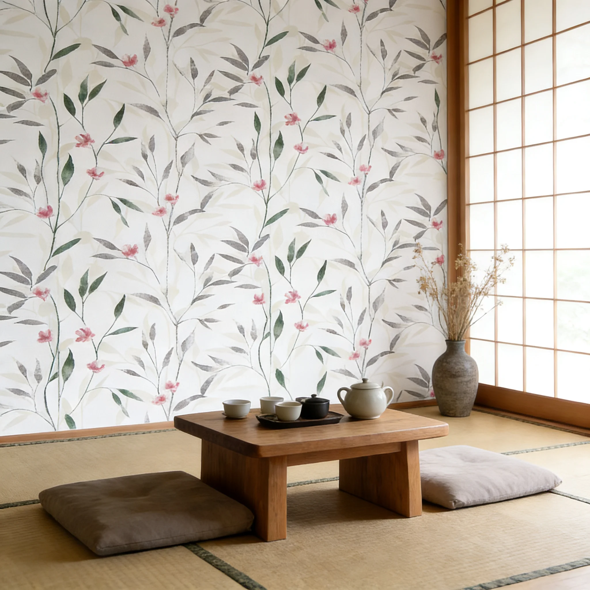 45cm Wide Leaf Pattern Self Adhesive PVC Wallpaper Waterproof Vinyl Wall Sticker for Home Decor Kitchen Cabinet Door Furniture