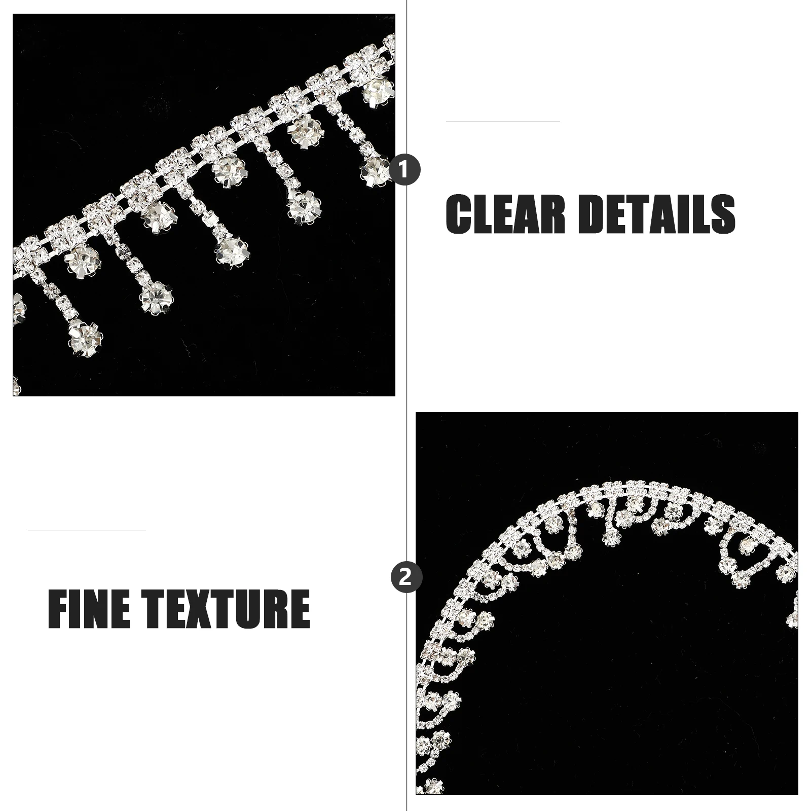 

Rhinestone Tassel Chain 2cm Wide DIY Diamond Chain Craft Edging Decorative Accessories for Jeans Jacket Sewing Elastic B