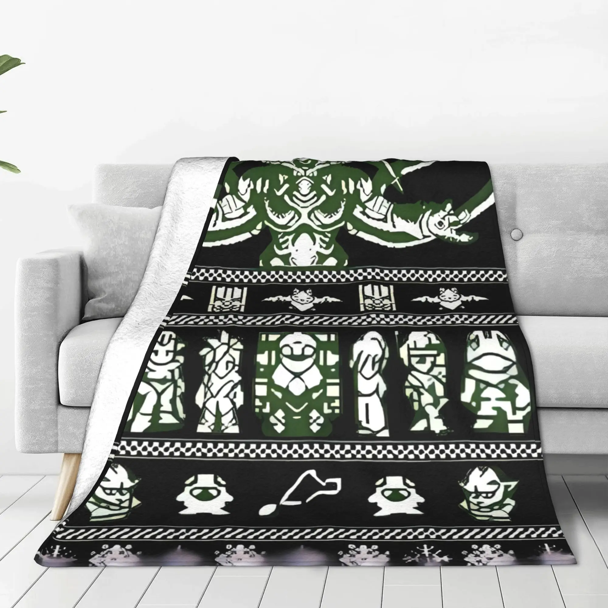 1PC Home Cutecore Christmas Sweater Chrono Trigger Blanket Super Cosy Plush Home Living Room Sofa Halloween