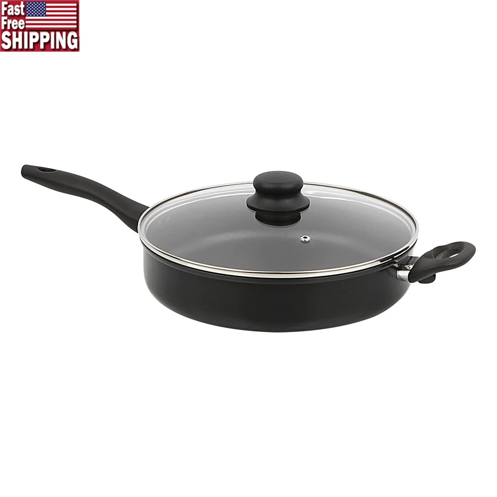 Tapa de vidrio para cocina Jumbo antiadherente de 4 cuartos, agarre cómodo, fácil limpieza, apto para lavavajillas, mango duradero, adecuado para cocinar multiuso