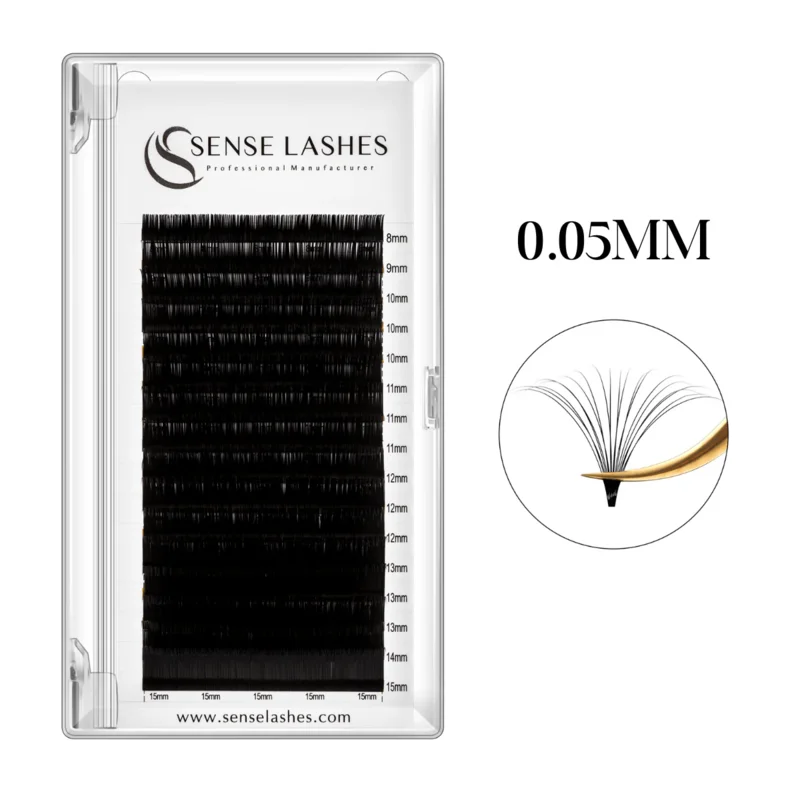 

SENSE LASHES Easy Fanning Eyelash Super Soft 8-25mm C/CC/D/DD Curl Easy Blooming Eyelashes Extension Fast Fanning