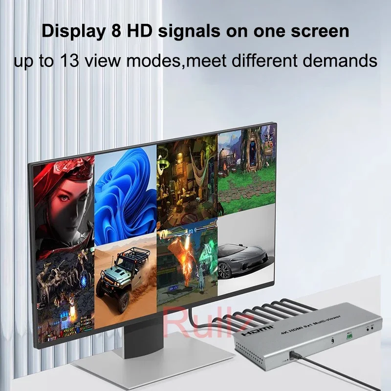 4k 8x1 HDMI Multiviewer 1080p 4x1 Quad Screen Real Time Seamless Switch HDMI Multi Viewer 2 4 6 8 in 1 Out Multi Screen Splitter