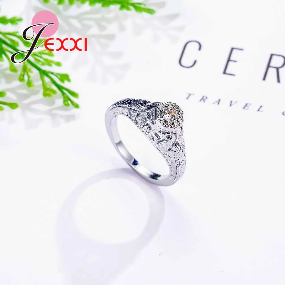 Hot Wedding Band Rings For Women Simple 925 Sterling Silver Engagement Finger Ring Accessory Fashion Zircon Anniversary Anillos