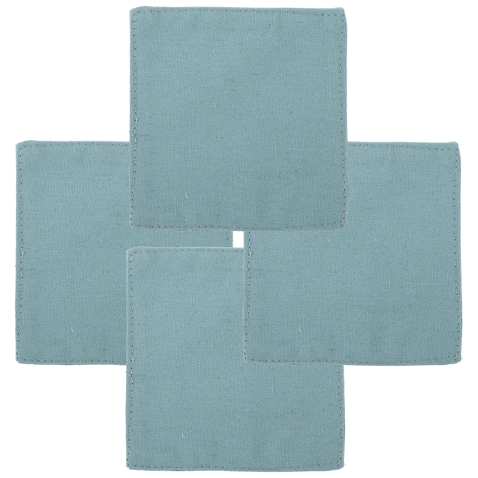 

4 Pcs Square Coasters Water Absorbent Heat Insulated Canvas White Easy Clean Home Decor Kitchen Table Desktop Mat