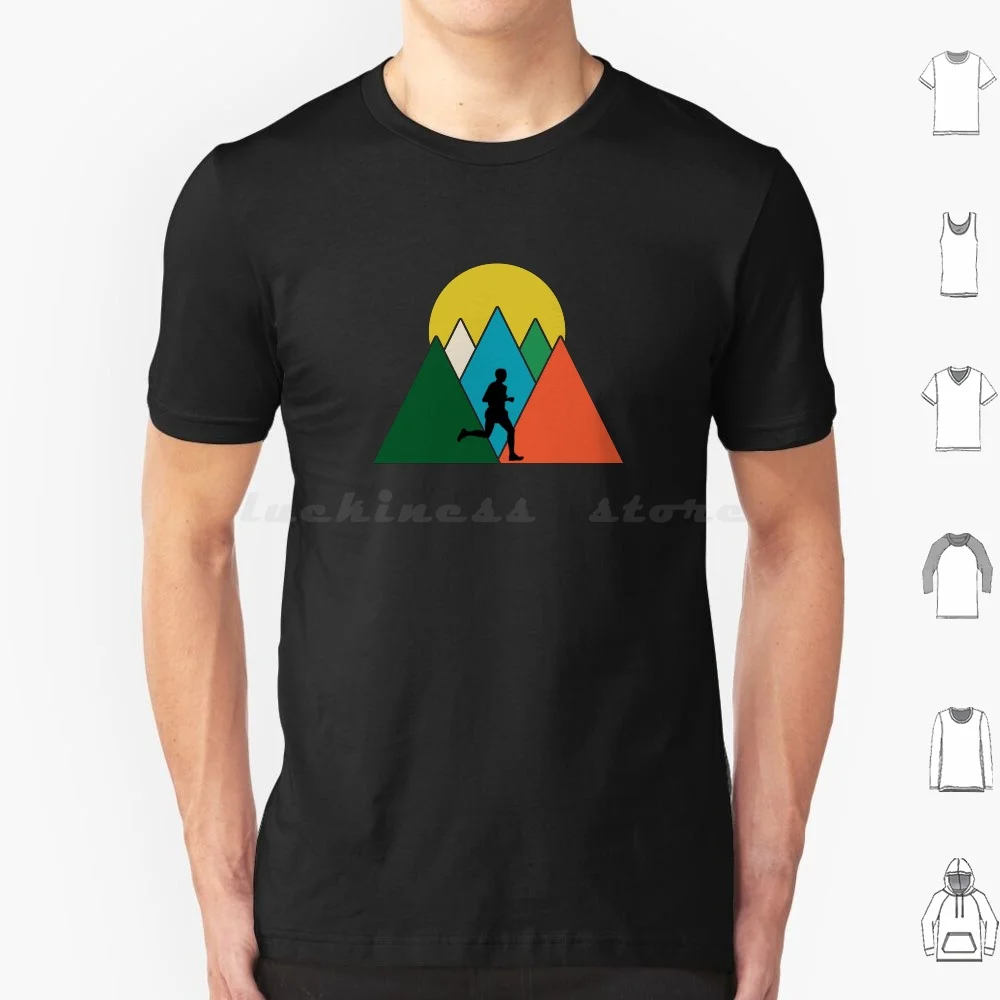 Camiseta Mountains-Trail Runner, talla grande, 100% algodón, para corredores, para correr por carretera, para correr por senderos, para ultra running