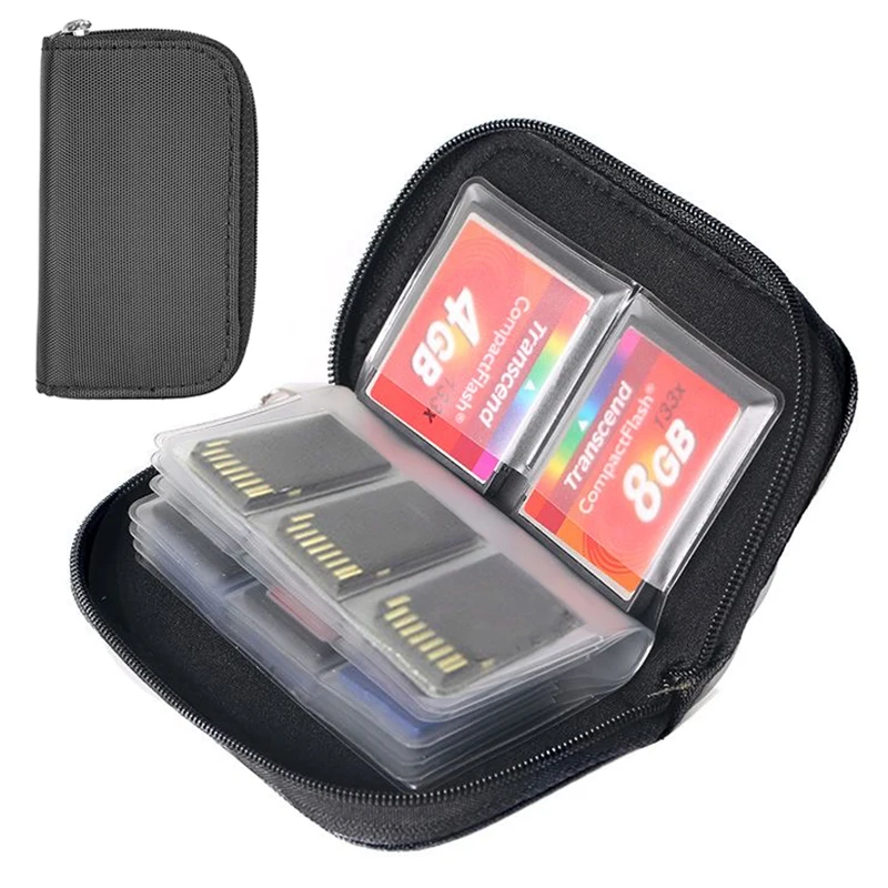 Sac de rangement pour cartes mémoire CF/SD/Micro SD/SDHC/MS/DS, étui de transport, portefeuille, 22 emplacements, accessoires de jeu