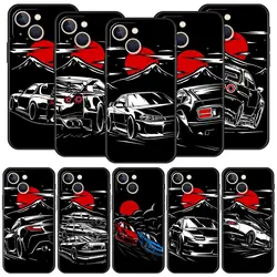 Japan JDM Sports Cars Male Men Funda Phone Cases For iPhone 11 12 13 15 16 14 Pro Max X XR XS 7 8 Plus SE Luxury Cover