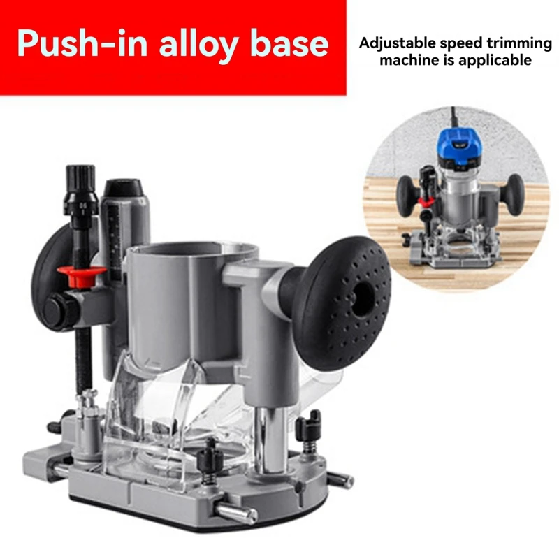 A81M New Adjustable Trimming Machine With Plunge Router Base,Double Handle,Heavy-Duty Milling Power Tool For Precision Woodworki