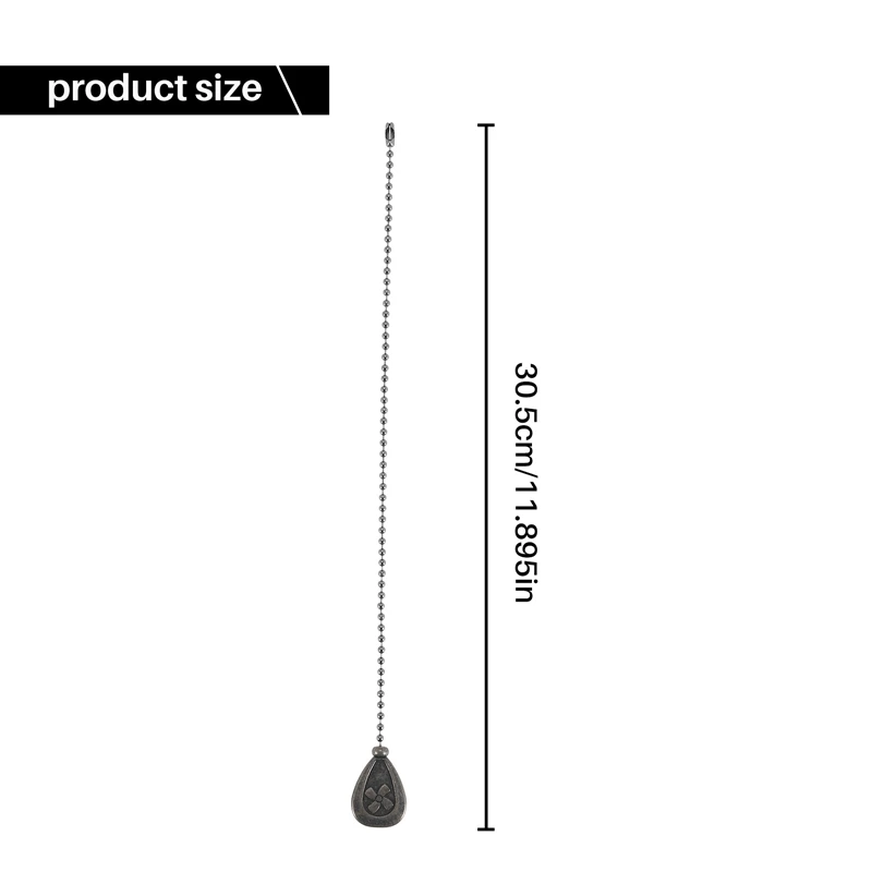 Bronze teto Fan Pull Cadeia Set, Extensão Pingente Decorativo, bola frisada, 2pcs