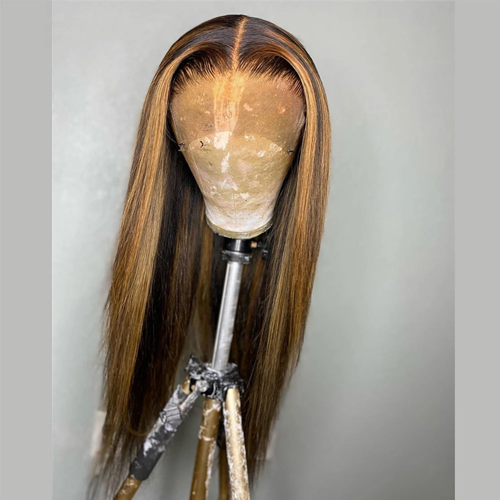 

30inch Silk Top Highlight Blonde Straight 5x5 Silk Base Jewish Human Hair Wig With Baby Hair HD Lace European Hair Preplucked