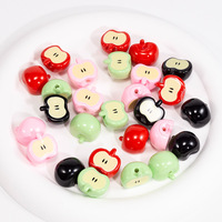 5Pcs 18x15.5mm Acrylic Beads Fruit 3D Apple shape Loose Spacer Beads For Jewellry Making Diy Necklace Bracelet Accessories