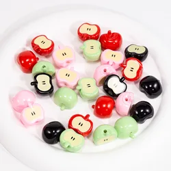 5Pcs 18x15.5mm Acrylic Beads Fruit 3D Apple shape Loose Spacer Beads For Jewellry Making Diy Necklace Bracelet Accessories