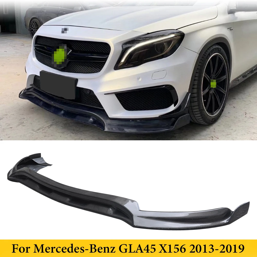 For Mercedes-Benz GLA Class X156 GLA45 2013-2019 Carbon Fiber OTD Style Front Bumper Lip Spoiler Car Styling