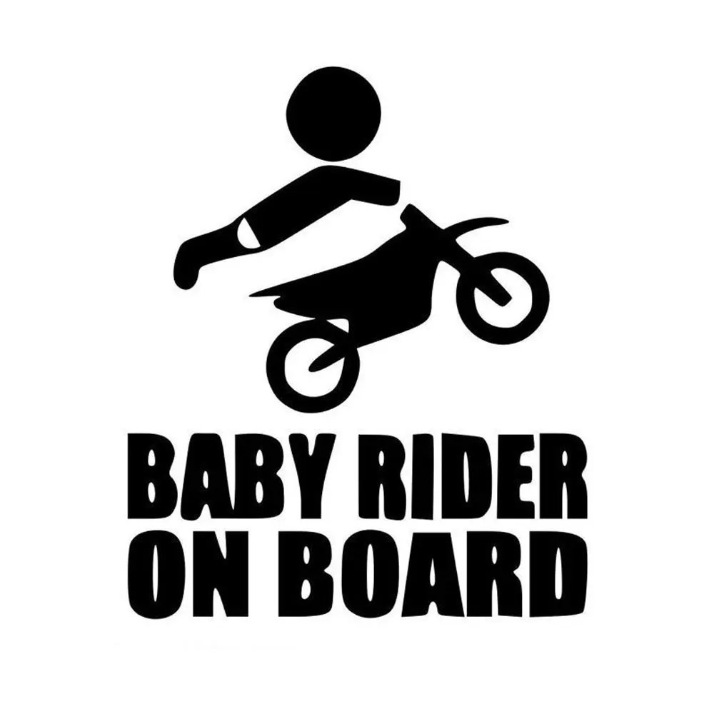 Funny Baby Rider On Board Sticker, 16x14cm Waterproof Warning Decal for Auto Truck Bumper Window