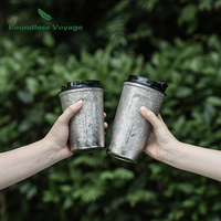 Boundless Voyage 380ml / 500ml Titanium Travel Coffee Tea Drinking Cup Double Wall Vacuum Insulated Water Mug Thermos with Lid