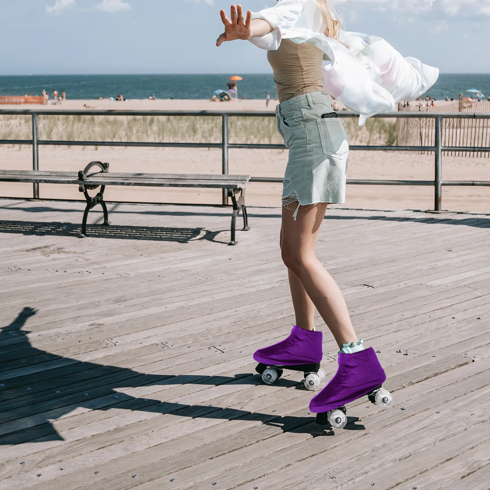 

1 Pair Skating Boot Covers Polyester Wear-Resistant Ice Skates Protectors Lightweight Portable Skating Accessory