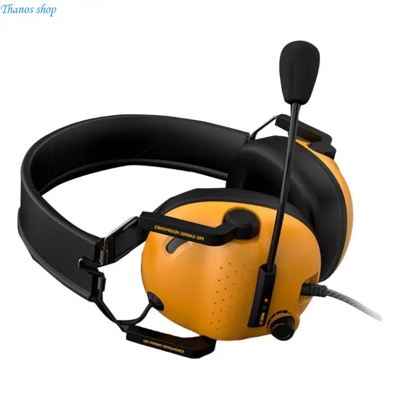 USB Gaming Headset for PC Computer Headphones with Microphone Noise Cancelling X37A