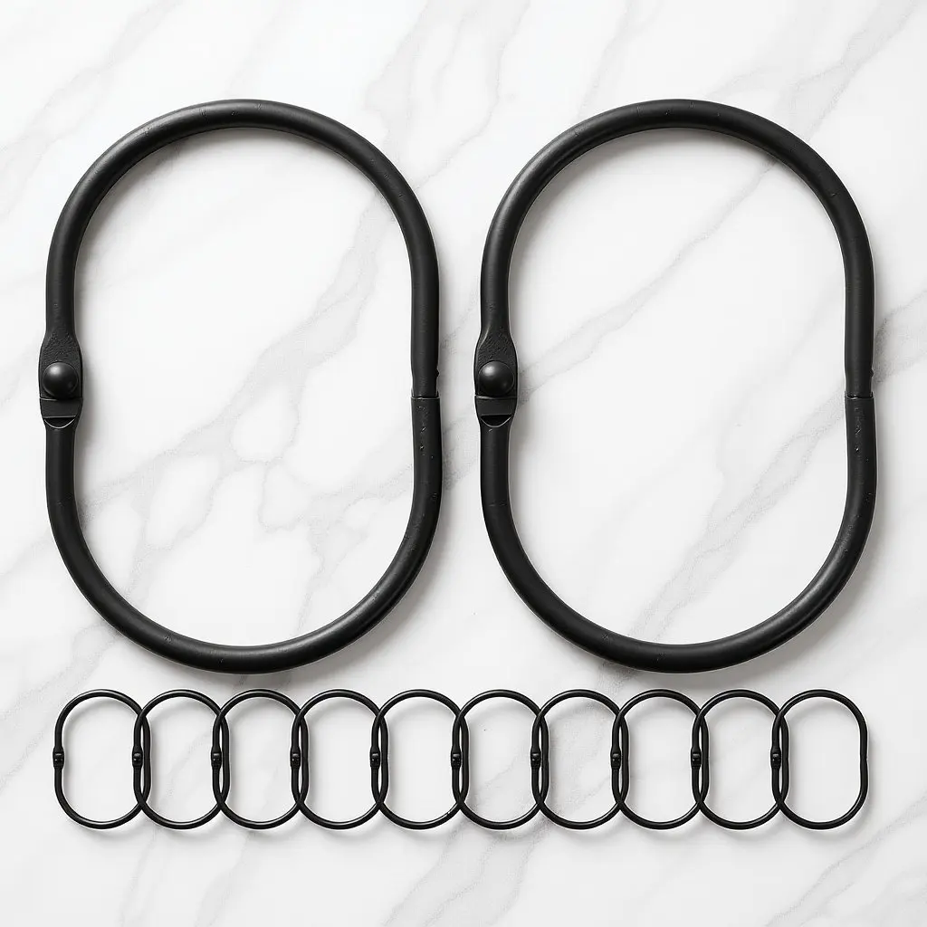 12Pcs Premium Metal Shower Curtain Rings Easy Install Strong Sturdy Bathroom Curtain Rod Hooks Clean Sanitary Home