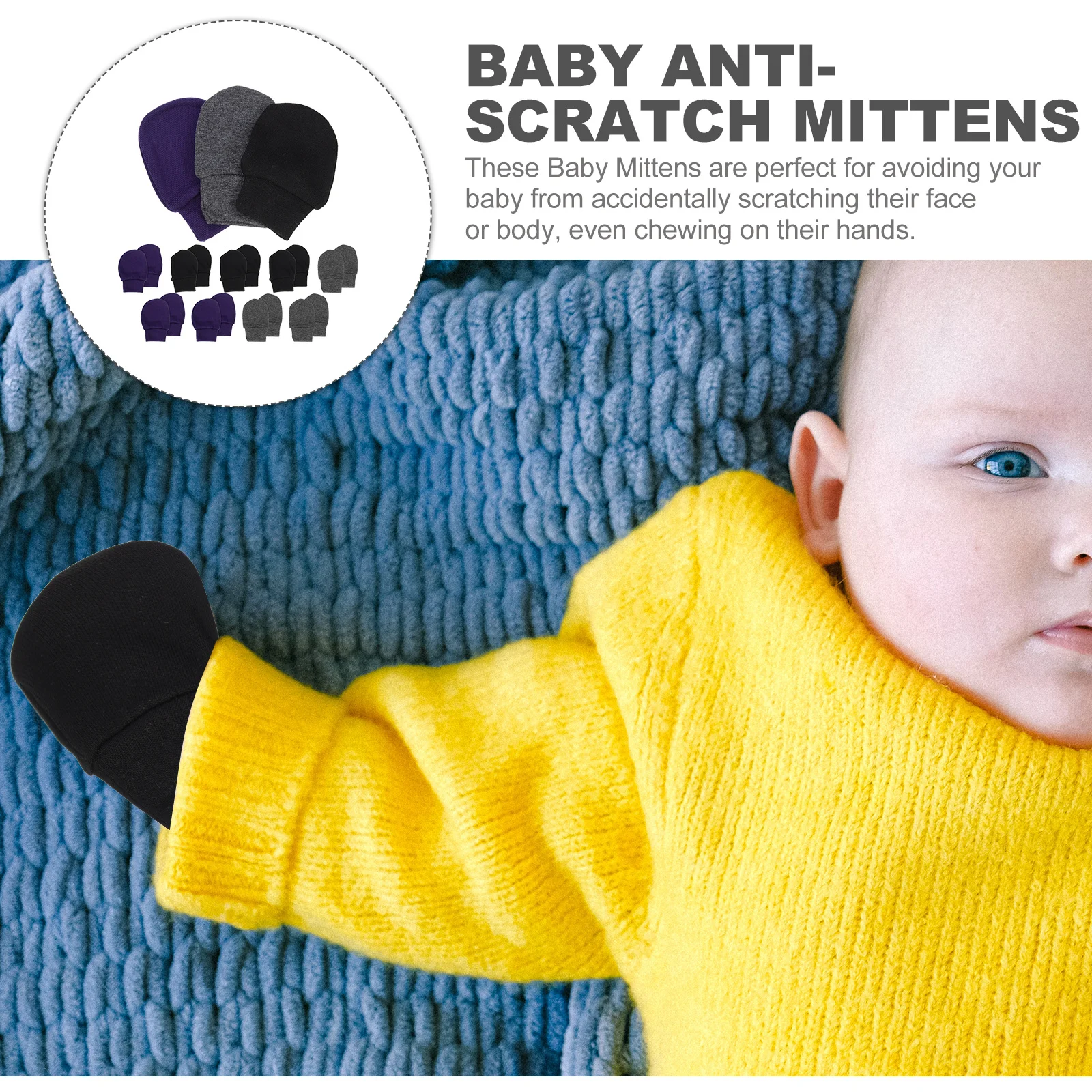 

9Pairs Baby Anti-Scratch Mittens Cotton Infant Mittens Comfortable No Scratch Gloves Protect Hands Newborn Gloves