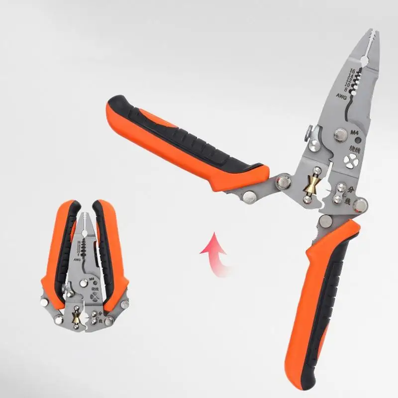 Professional Wire Stripper 12 In 1 Wire Stripping Tool Non-slip Handle Multifuntional Electrician Pliers For Clamping Stripping