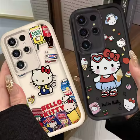 Cute Hello Kitty Sanlio Case For Samsung Galaxy S24 S23 S25 Ultra S22 S21 Plus FE A56 A36 A26 A16 A06 A15 A25 A35 A55 5G Cover
