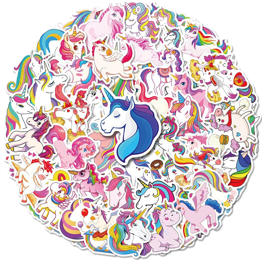 10/30/50pcs Kawaii Unicorn Graffiti Stickers Cartoon Decal Laptop Phone Scrapbook Guitar Motorcycle Waterproof Sticker Kid Toy