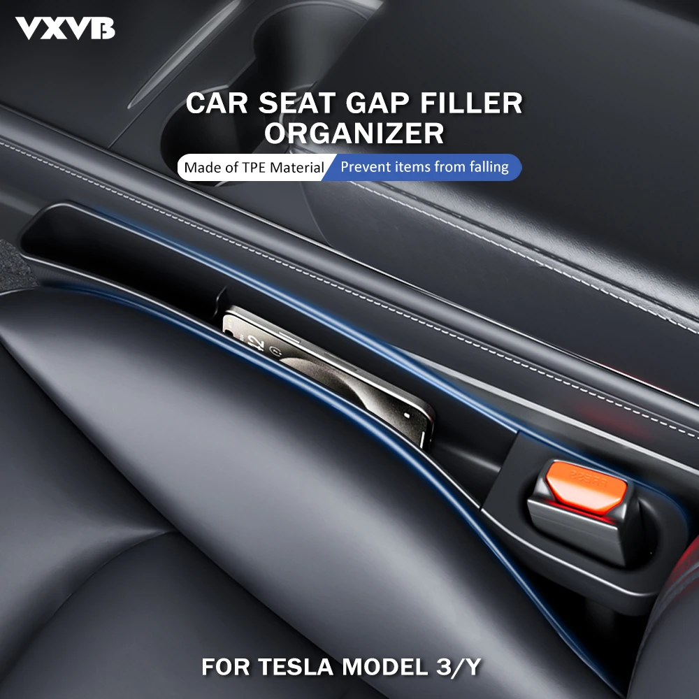 

For Tesla Model 3 Y Car Seat Gap Filler Side Seam Storage Box Styling Seat Gap Leak-proof Filling Organizer Interior Accessories