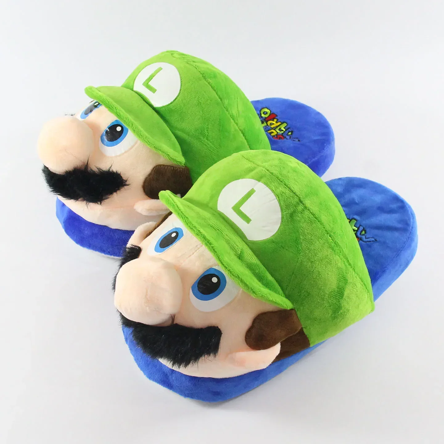 Super Mario Bro Plush Slippers Anime Cartoon Cotton Home Shoes Winter Warm Adult Children Non-Slip Thicken Fashion Cute Slipper