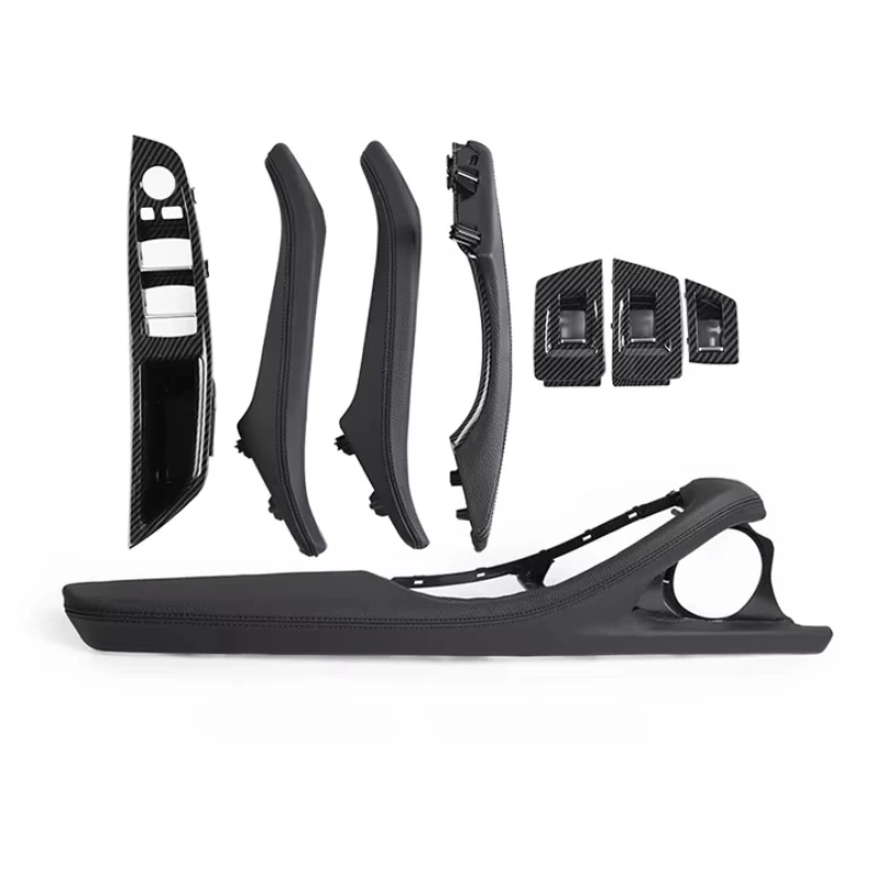 LHD 8 Pcs Set F10 F18 Interior Leather Passenger Door Handle Assembly for 5 Series F10 F18 520i 523i 525i 528i 535i
