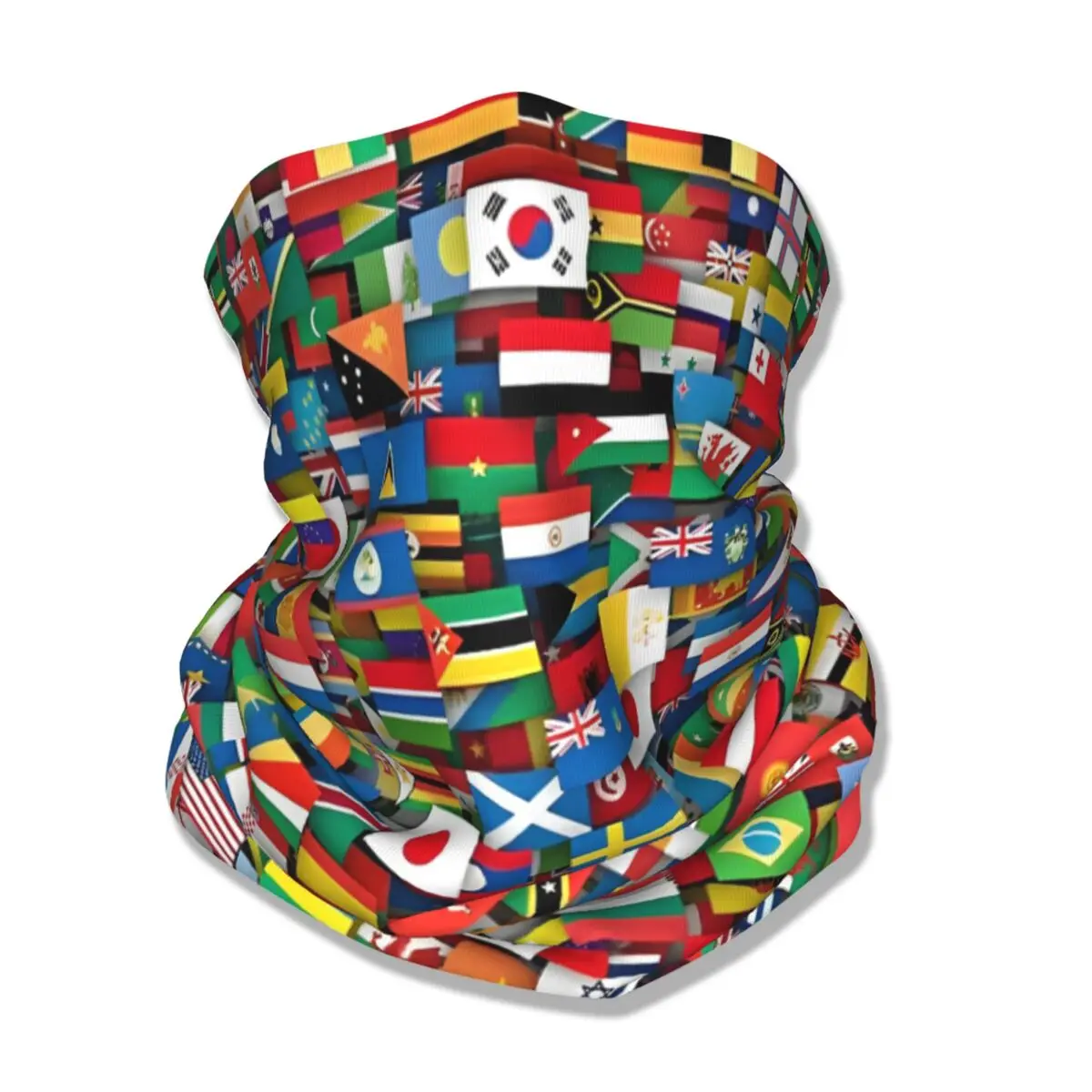 World Flag Bandana Neck Gaiter Printed Flags of All Countries of The World Wrap Scarf Face Mask Outdoor for Men Women Adult