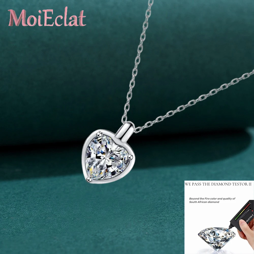 

Sweet Love Pendant, 1/2CT Heart Moissanite Diamond Necklaces, Platinum Pt950 Clavicular Chain, Birthday Gift Wedding Women